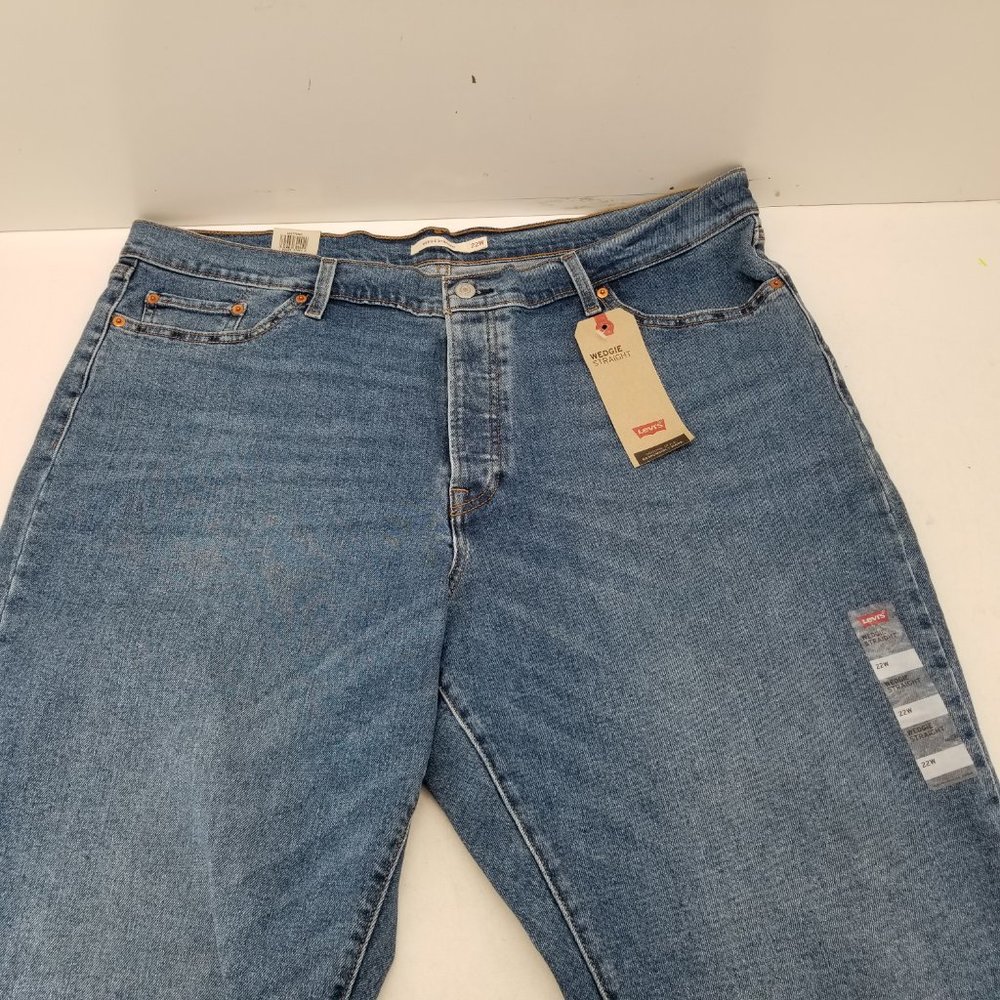 Levi's Premium Wedgie Straight Jeans Womens  Denim  Wash High Rise 22W - Picture 2 of 10